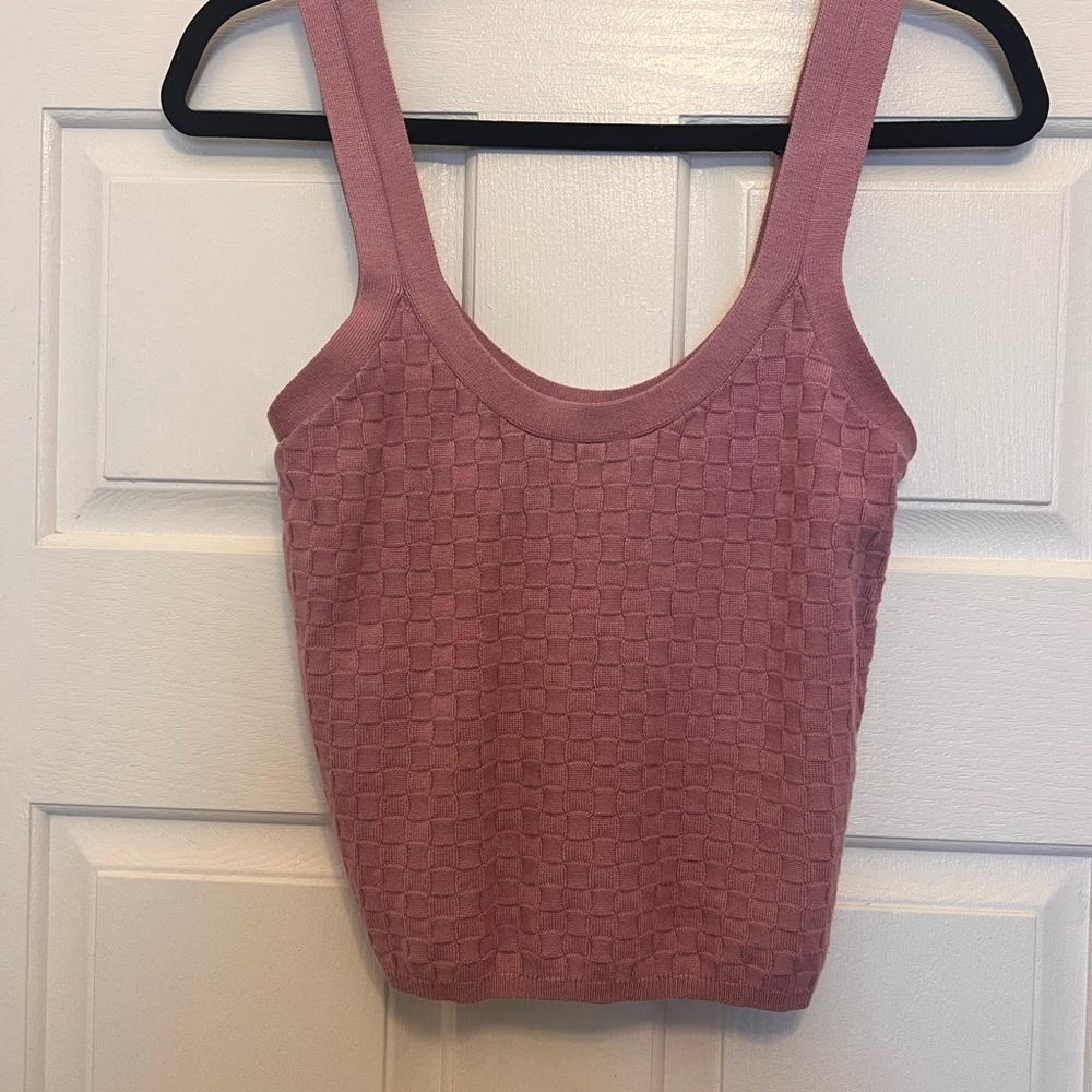 Abercrombie & Fitch Pink basket weave Tank Top